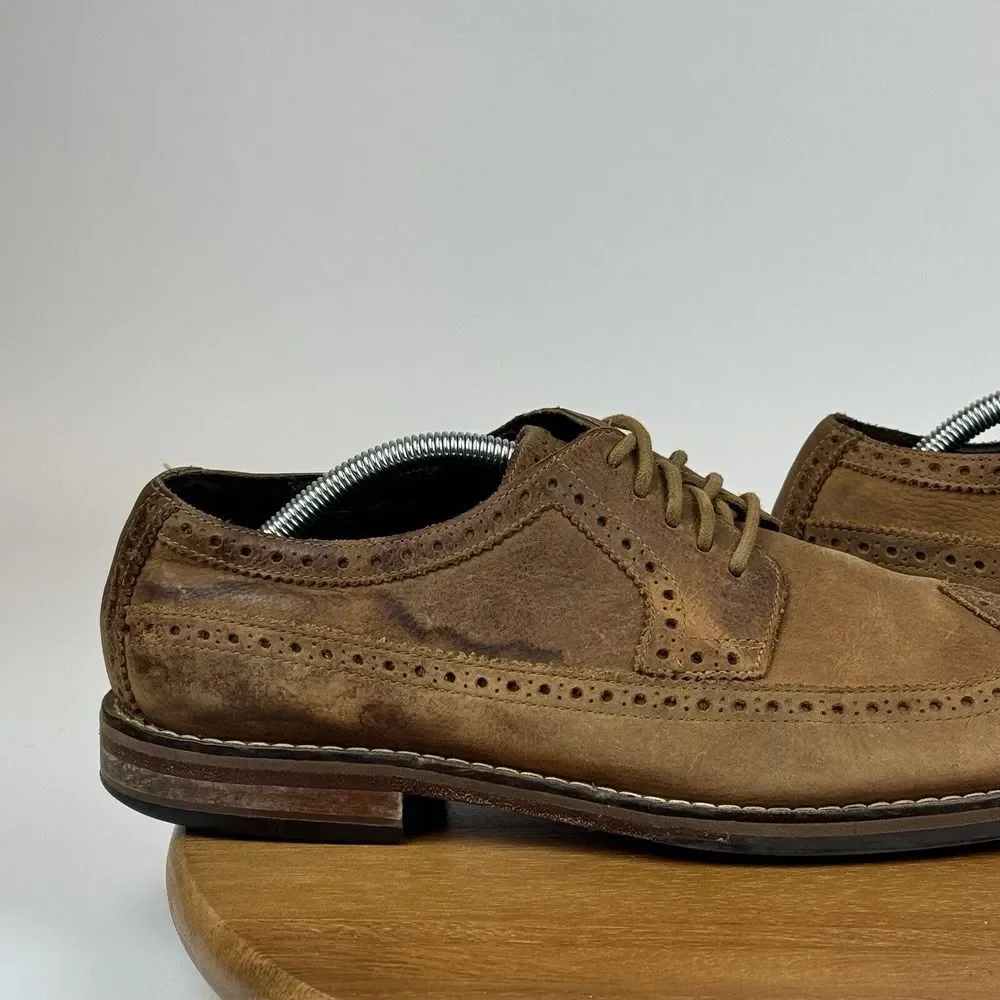 Mens Cole Haan Brown Leather Dressy‎ Comfort Wingtip Oxfords Shoes Size 10.5 M